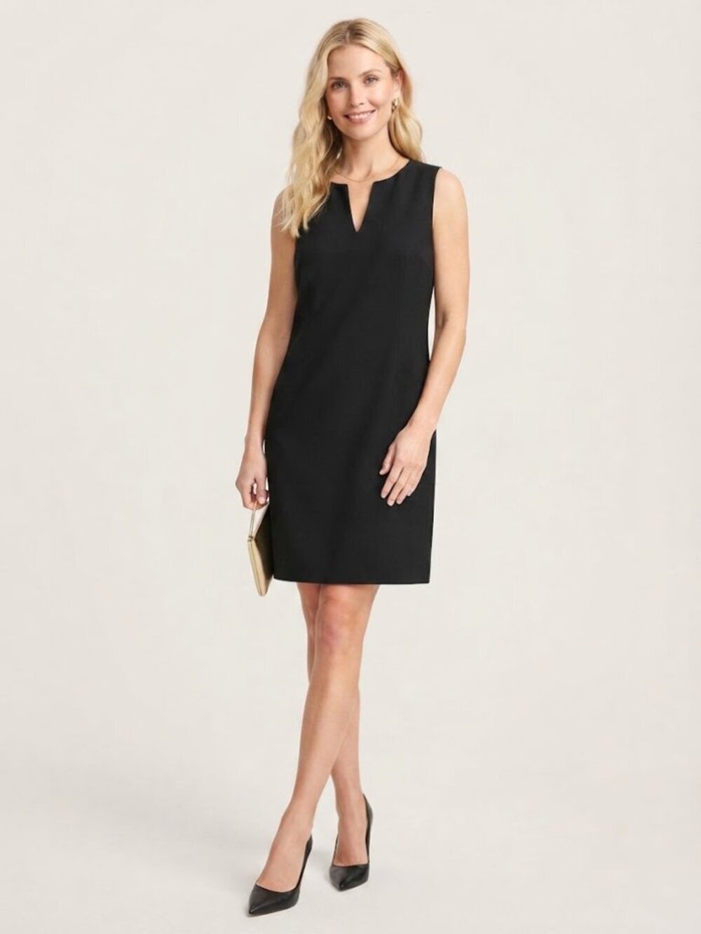 J. Crew Sleeveless Split Neck Tailored Suiting Dress Black Size 12/L NWT